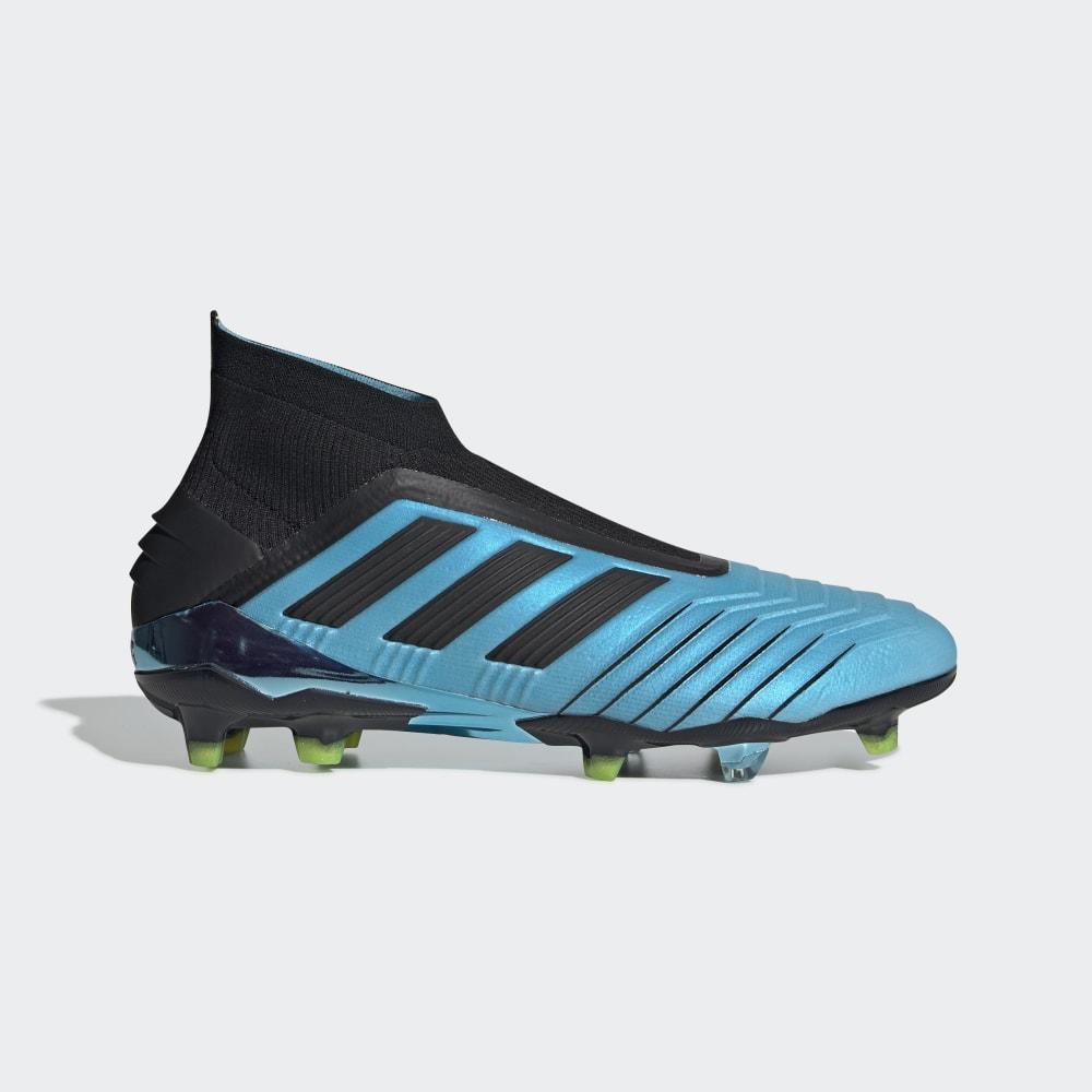Ghete Fotbal Adidas Predator 19+ Firm Ground Barbati Romania - Albastri Deschis/Negrii/Galbeni F3561
